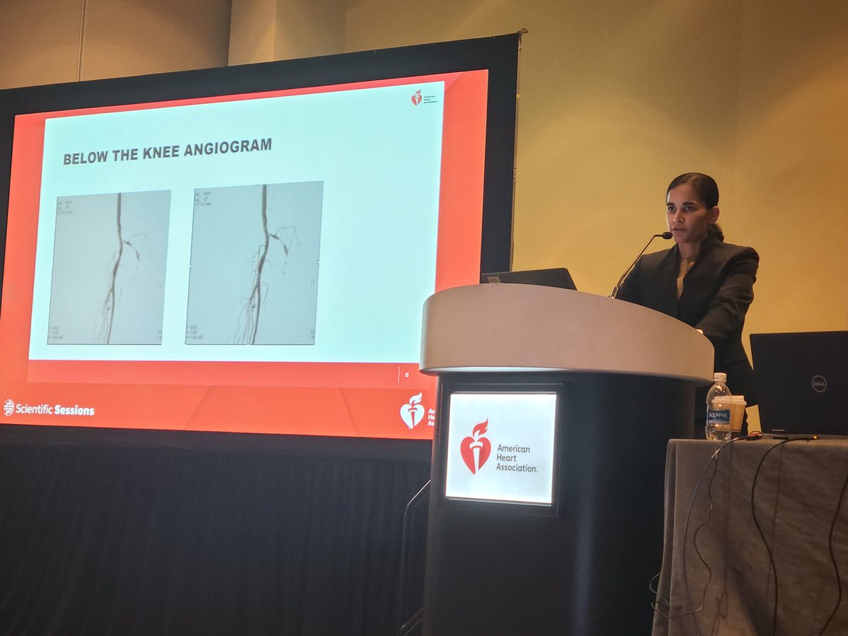 @PVDCouncil member @TaraHolderMD kicking off the morning session with a challenging CLTI case- Limb Salvage is a Journey!! #AHA23 @UjuetaFrancisco