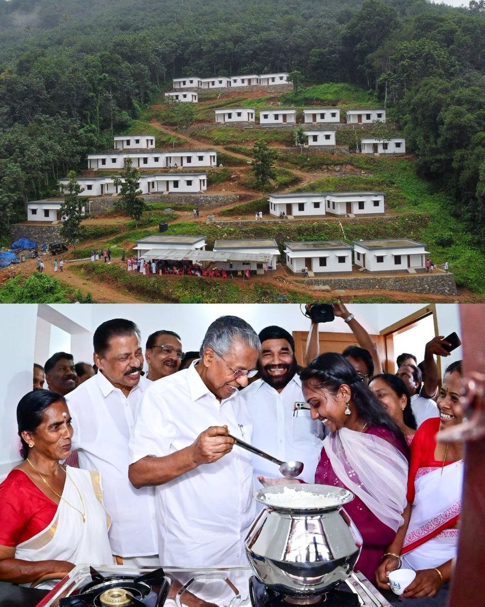 pinarayivijayan's tweet photo. It was a heartwarming experience to hand over 25 houses built by @CPIMKerala Kottayam District Committee to the families affected by the grave Koottikkal landslide of 2021. Lending a helping hand to those facing challenges is a great gesture of humanity. Such acts further inspire all of us who strive to build a better world.