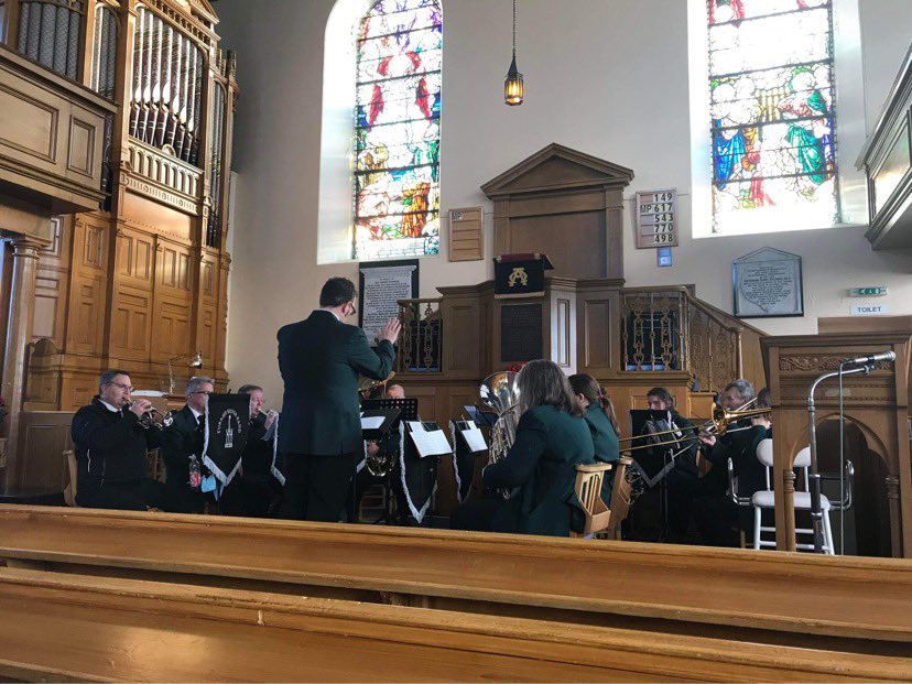 We were honoured to play at the Remembrance service at Monquhitter and New Byth Parish Church ⛪️ this morning in our new green blazers. Hope you like them 😁 #turriffsilverband #turriff #RememanceDay #Rememberance