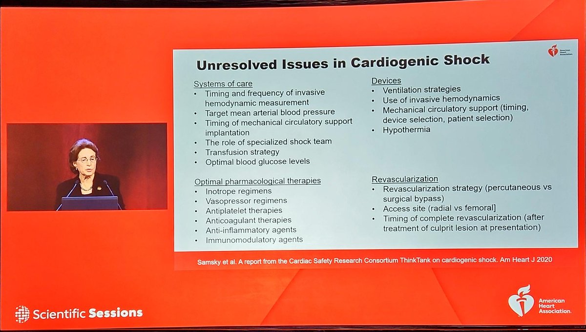 Legendary Dr. Judith Hochman discusses challenges in conducting trials for catdiogenic shock. 1) Heterogeneity in CS 2) Optimal eligibility criteria? 3) Definition of CS - SHARC definition, SCAI classification  4) Ethics of informed consent --> EFIC Criteria... #AHA23