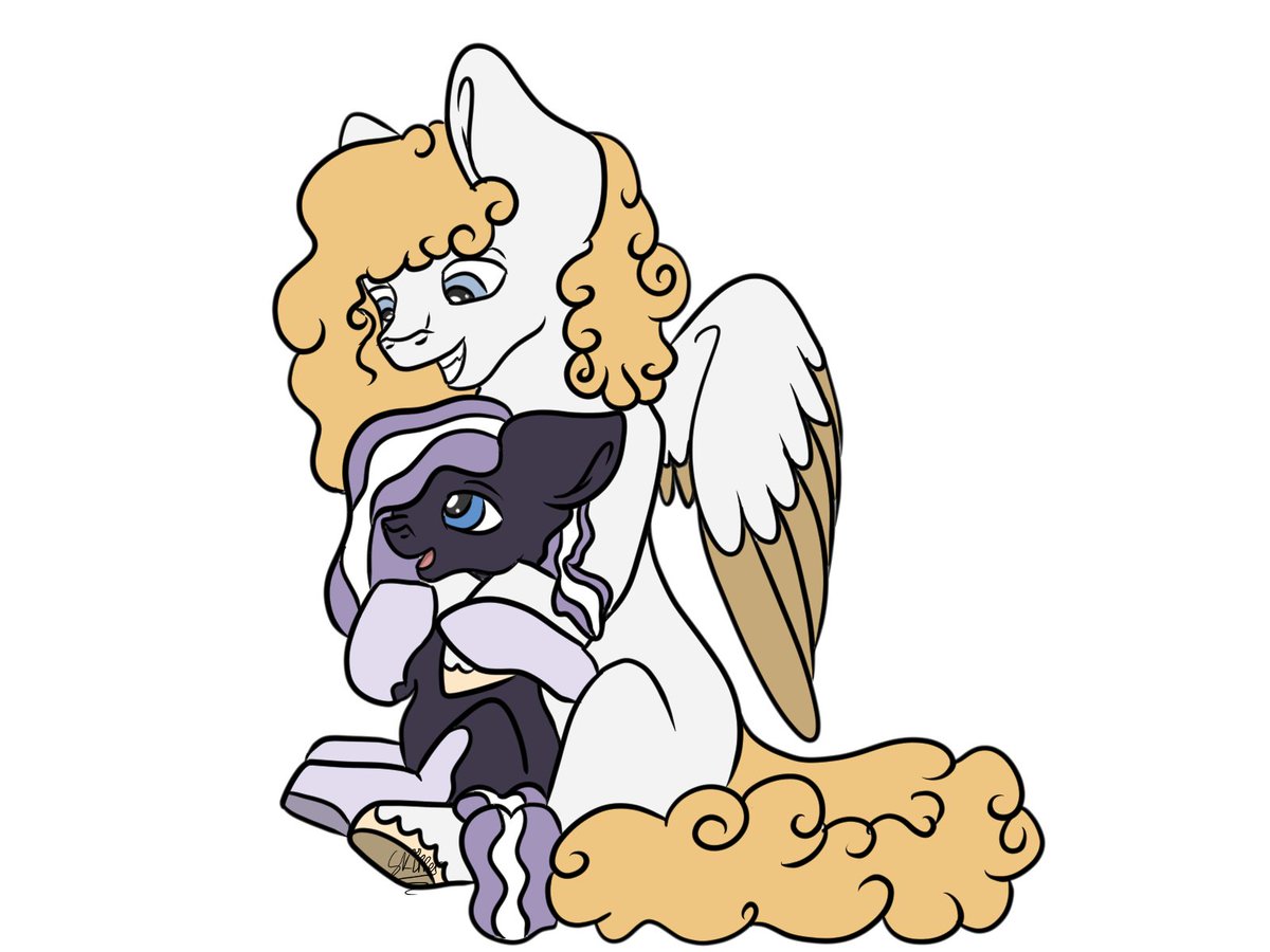 DAY 12 - draw your oc with their gf/bf/life partner #mlp #mlpFim #oc #pegasus #DigitalArtist