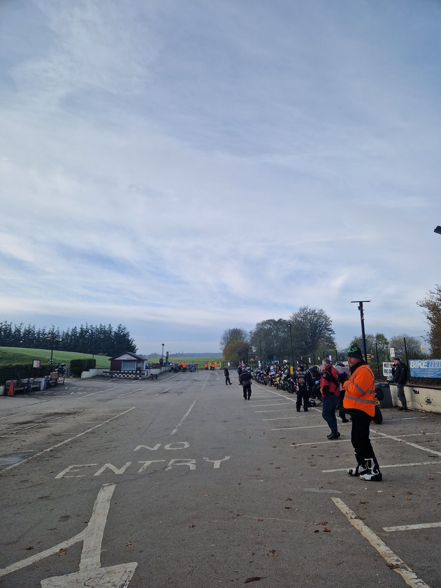 Helping out at <a href="/squirescafe/">Squires Cafe</a> this morning, marshalling Ride of Remembrance. Cold start, bikes already arriving. ☀️