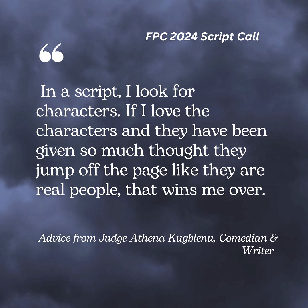 If you haven’t yet, there is still time to submit your script for a chance of having it read by top flight comedy talent in front of a live audience, and also by our four incredible industry judges! The submission window is 1st Nov - Jan 1st 2024. femalepilotclub.co.uk/2024scriptcall