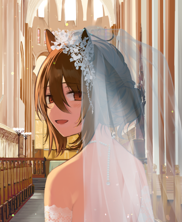 アグネスタキオン(ウマ娘) 「花嫁タキオンちょっと直した 」|ナヅカのイラスト