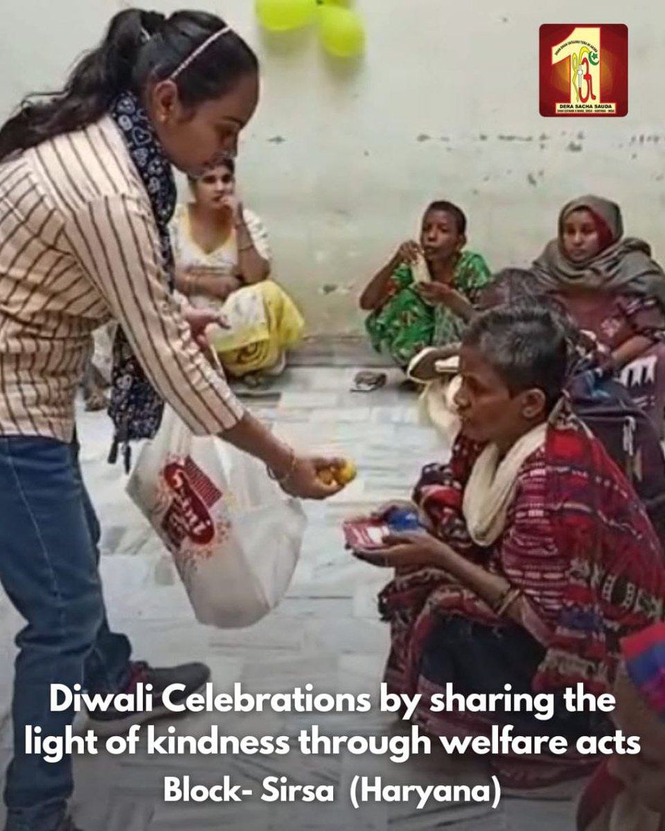 Diwali is a festival of happiness & lights. Hats off to the sincere efforts of the disciples of Saint MSG to bring smile on every face and share happiness with all. They have celebrated #DiwaliWithWelfare with the needy people and fragrant their lives with utmost joy.

Saint MSG