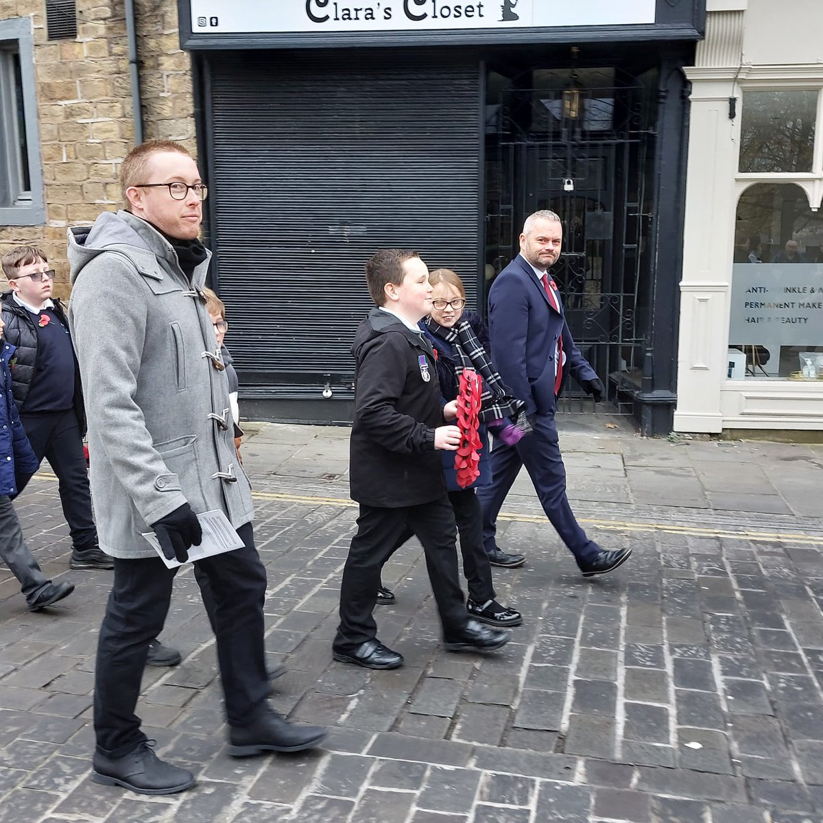 olvschool's tweet photo. A few more pictures from this morning's Remembrance Parade at the cenotaph in Keighley town centre @bcw_cat #unitedvalues #RememberanceSunday https://t.co/WVuf6Xv7Yy