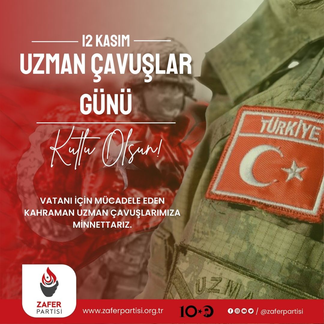 Ulu Önderimiz Mustafa Kemal Atatürk'ün bizlere emaneti büyük Türk Milleti ve Devleti'nin selameti için kendi canından vazgeçen uzman çavuşlarımızın #12KasımUzmanÇavuşlarGünü kutlu olsun.