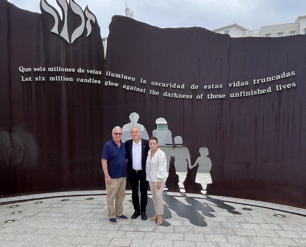 Thank you to <a href="/TheBlueCard/">The Blue Card</a> + fmr Assemblymember Steven Cymbrowitz + his wife Vilma for your devotion to supporting Holocaust survivors. The Holocaust Memorial in San Juan PR is not just a reminder of antisemitism in the past, but the importance of defying it today.