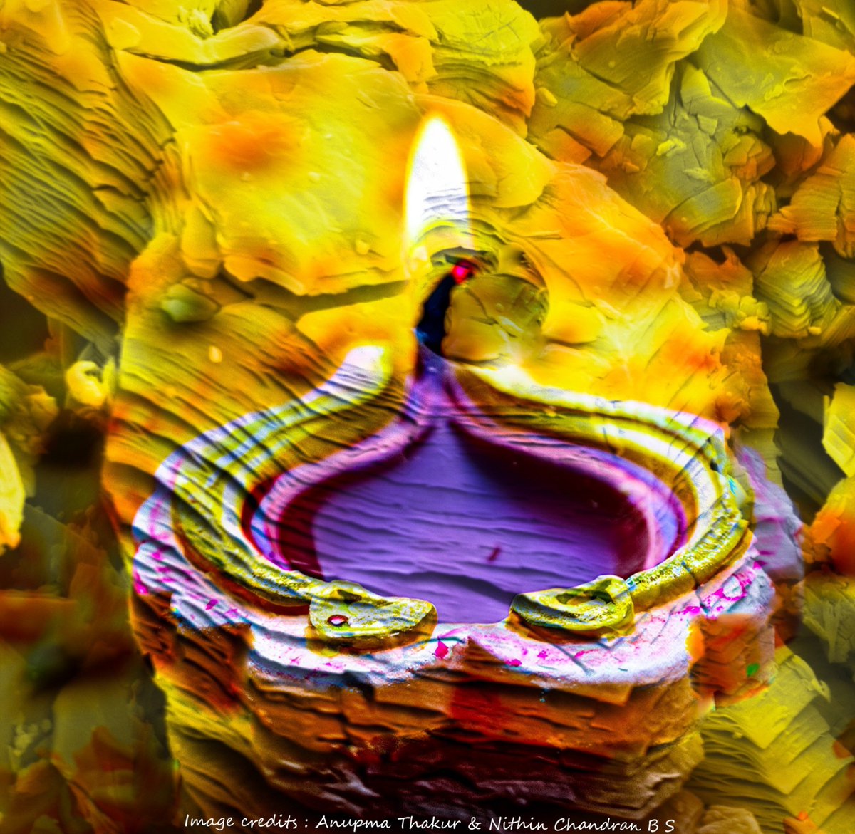 Wishing you a joyous #Diwali. May this auspicious festival spread #joy &amp; well-being in our lives. 

Presenting sci-art image of multilayered #MXene presented as 'Diya' (lamp) symbolizing #enlightenment, #prosperity, #knowledge, and #wisdom.

#DiwaliGreetings #Diwali2023 #Diwali