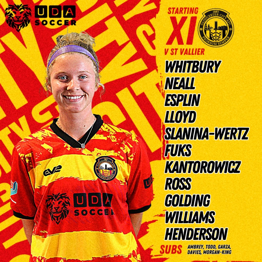 📋TEAM SHEET | Today's team to take on @StVallierLadies at the TigerTurf Stadium!

@GCAFCofficial | #GlosGirls