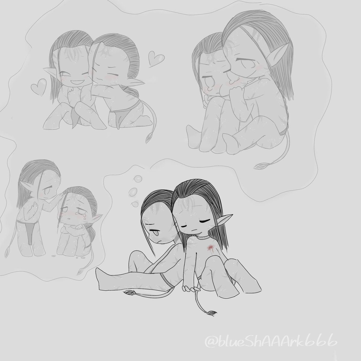blueShAAArk666's tweet photo. baby Lo'ak blames himself for the death of his brother.. I think this is not right, very wrong!! 😭 He should be happy!!😞
#Avatar2 #Loak #LoakSally #Neteyam #NeteyamSally #LoakNeteyam #NeteyamLoak #NeteLo https://t.co/3gUmq8Du3V
