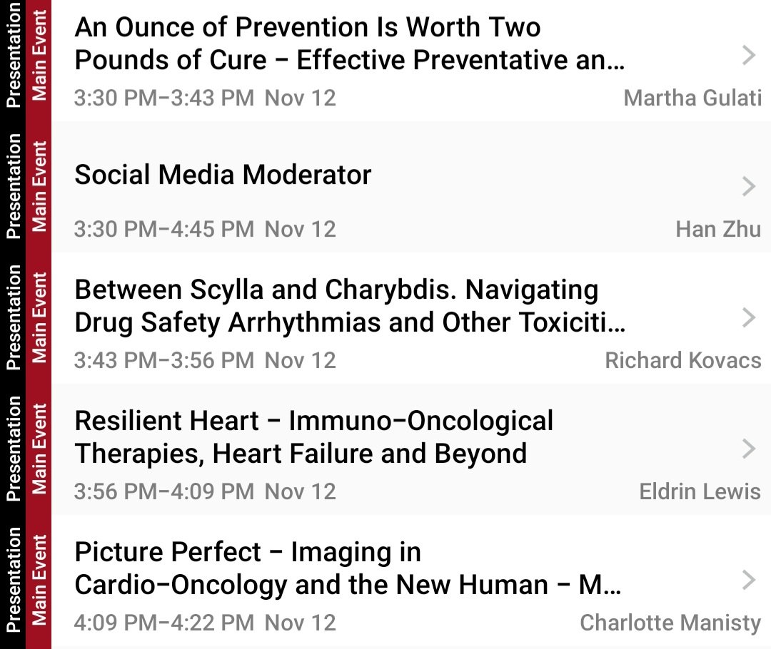 Join this great #CardioOnc ❤️🎗session at #AHA23 at 3:30p in Main Event 2! What should Cardiologits know about #CardioOncology? @DrMarthaGulati @DickKovacs @EldrinL @dr_manisty Mods: @mayocvonc Dr Cardinale @HanZhuMD Panel: @dineshpmcc1 @md_arianemacedo Dr Johnson Dr Shulman