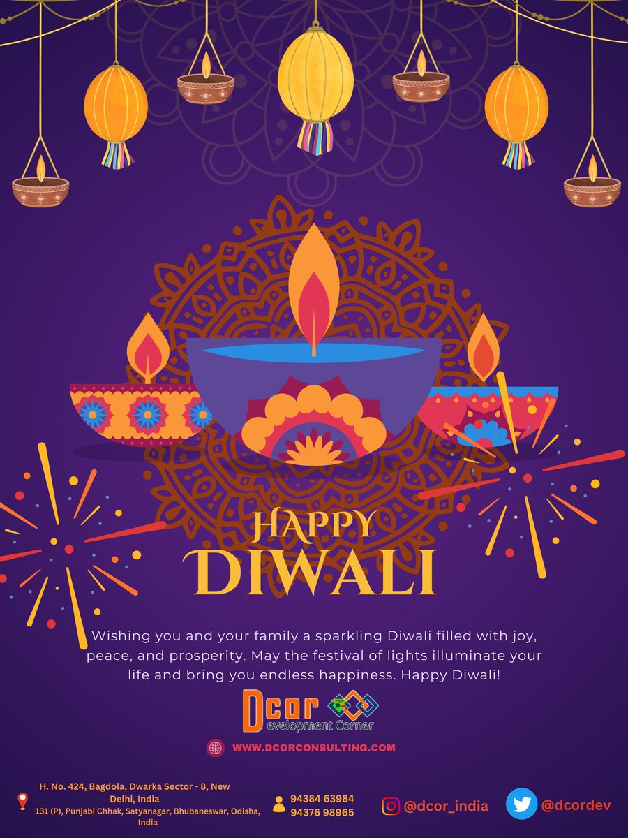 DCOR wishes everyone a safe and Happy Diwali!
<a href="/SatyaM_DCOR/">Satyanarayan Mohanty</a>
#HappyDiwali #dcorconsulting #Diwalipicks