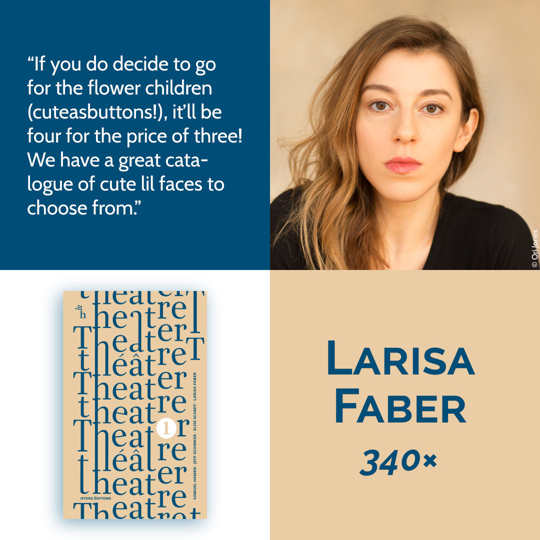 “Theater théâtre theatre Theater 1”! With plays by: Larisa Faber, Samuel Hamen, Jeff Schinker, Elise Schmit. Out on 27.11.
