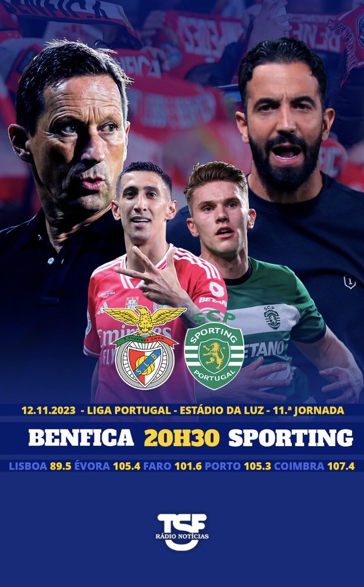 botelho_oscar's tweet photo. Momentos distintos e a mesma táctica❔Todos querem(os) saber e acompanhar os 9️⃣0️⃣ minutos na #LigaPortugal do derbi de rivalidade eterna: @SLBenfica 🆚 @SportingCP.

Comento @TSFRadio com relato @ABotelho27 e @ricardo_barras na reportagem @BrunoSousaRibe7 e Tiago Santos #SLBSCP https://t.co/zBnqFJKGgM