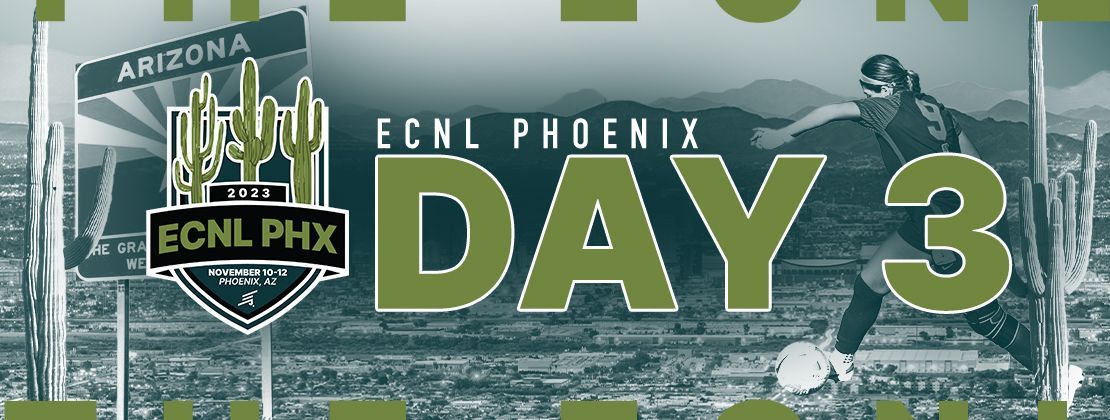 ECNL Phoenix Day 3️⃣ 
📍 Phoenix, Ariz.
📆 ecnl.info/49Ao7xo
📱 apple.co/3c26eeI
👀 ecnl.info/live
#️⃣ECNLPHX