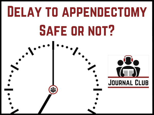 "Surgery will see them in the morning!"-Is delaying appendectomy safe or not?

Find out as Dr. Rohit Mohindra (<a href="/EMRoMo/">Rohit Mohindra</a>) breaks down the PERFECT RCT in our latest journal club post: loom.ly/Ef7ZFdo

Research methodology also provided by Dr. Shelley McLeod (<a href="/SMcLeod_SREMI/">Shelley McLeod</a>)