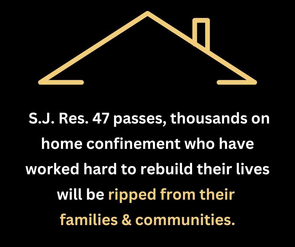 In response to the COVID pandemic, Congress authorized the release of some low-risk indivs to home confinement. Now, some lawmakers want to undo that rule SJ Res 47 would force over 3000 ppl to return to federal prisons Tell Congress to keep them home: buff.ly/465DTgP
