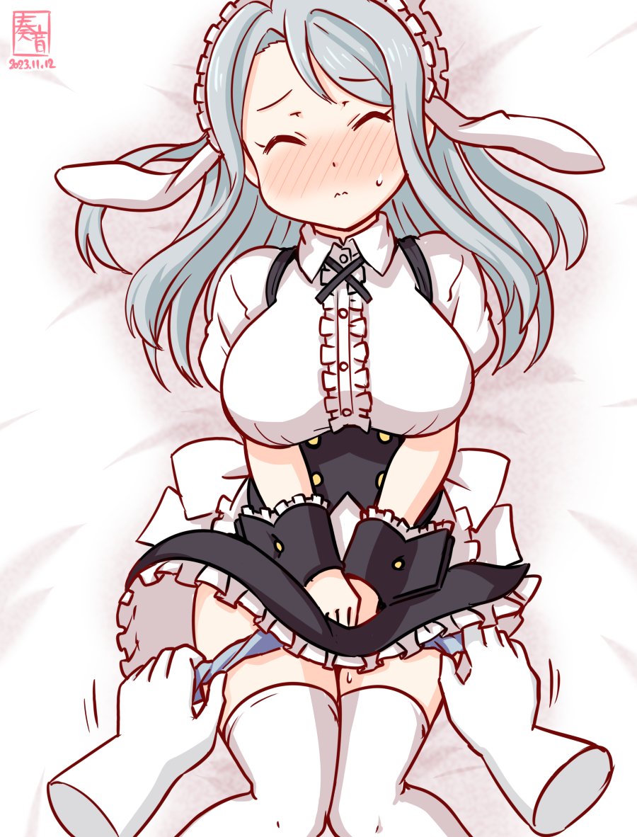 「ひゃぁっ!? うそ…うそっ!?」  #艦これ版真剣お絵描き60分一本勝負_20231112 #狭霧