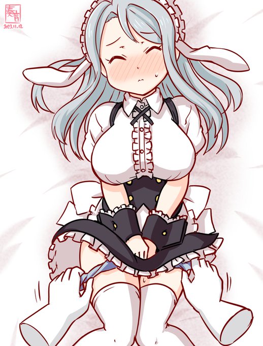 「ひゃぁっ!? うそ…うそっ!?」  #艦これ版真剣お絵描き60分一本勝負_20231112 #狭霧