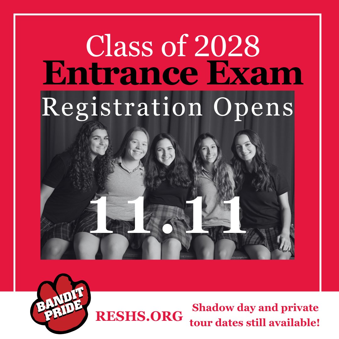 Resurrection HS (@resurrectionhs) on Twitter photo Calling all 8th grade girls! Registration for the Class of 2028 entrance exam is open. The entrance exam is at RES on December 2, 2023. #allgirls #banditpride #catholichighschools bit.ly/3JU0JyO Calling all 8th grade girls! Registration for the Class of 2028 entrance exam is open. The entrance exam is at RES on December 2, 2023. #allgirls #banditpride #catholichighschools bit.ly/3JU0JyO