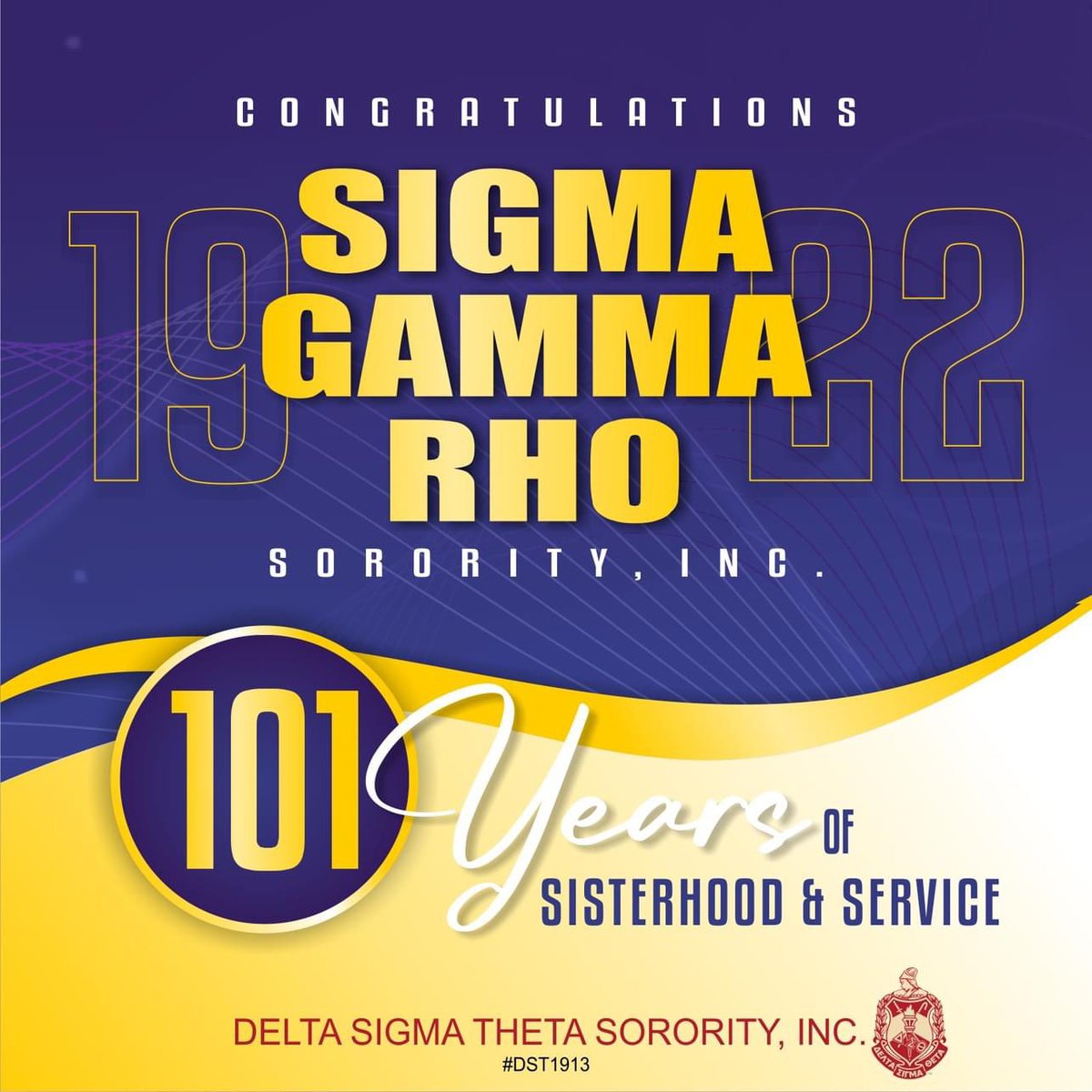 Congratulations to the steadfast sisters of Sigma Gamma Rho Sorority, Incorporated as you celebrate 101 years of service! 

#Sgrho101 #DST1913 #CincyAlumDeltas