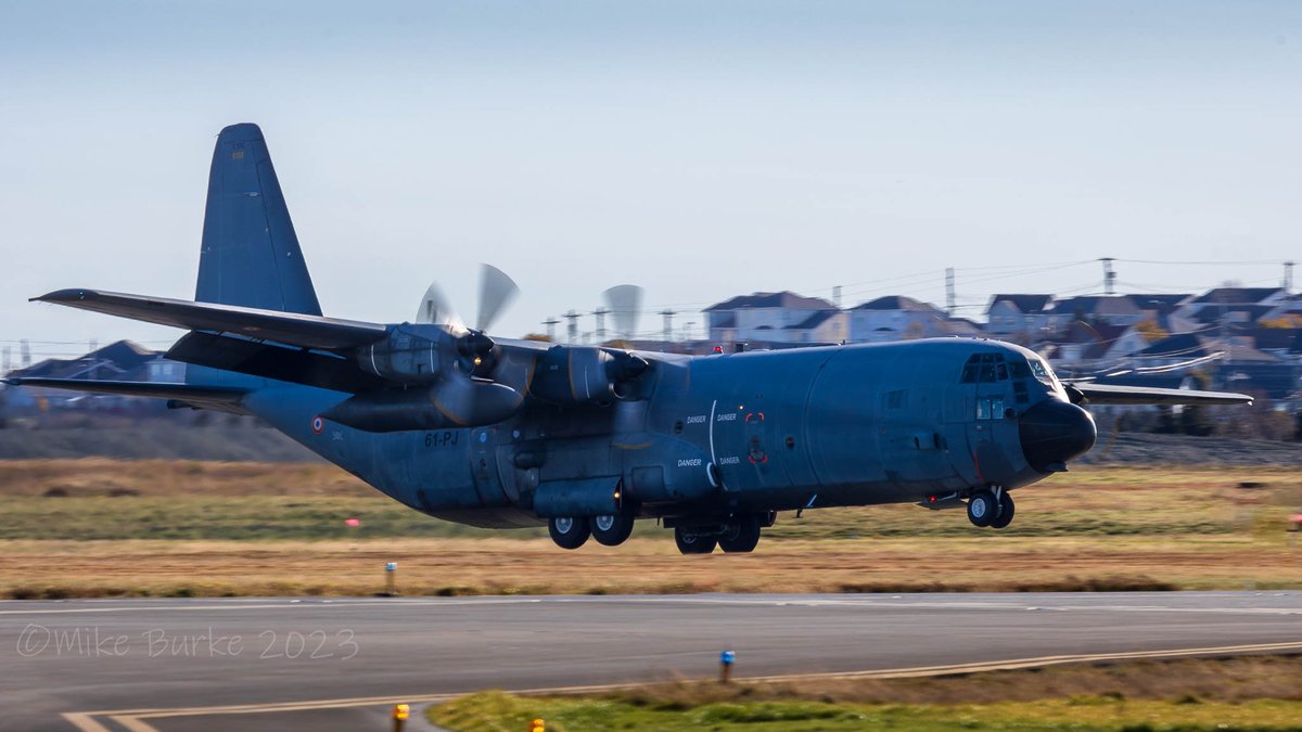 French Air force C130 61-PJ, call sign COTAM 2055, landing <a href="/stjohnsairport/">St. John's Airport</a> during a recent visit.
