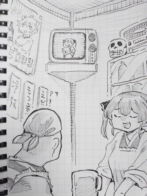 かわいい女の子を描きました。
#マリンのお宝 