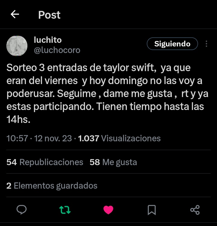 its_yess0's tweet photo. @luchocoro Ya está echo , porfavor es mí sueño desde niña poder ir a su concierto hoy con mí mamá y mí hermano, espero cumplír mi gran sueño 😿💗🙏 https://t.co/7vt2dqVs3f
