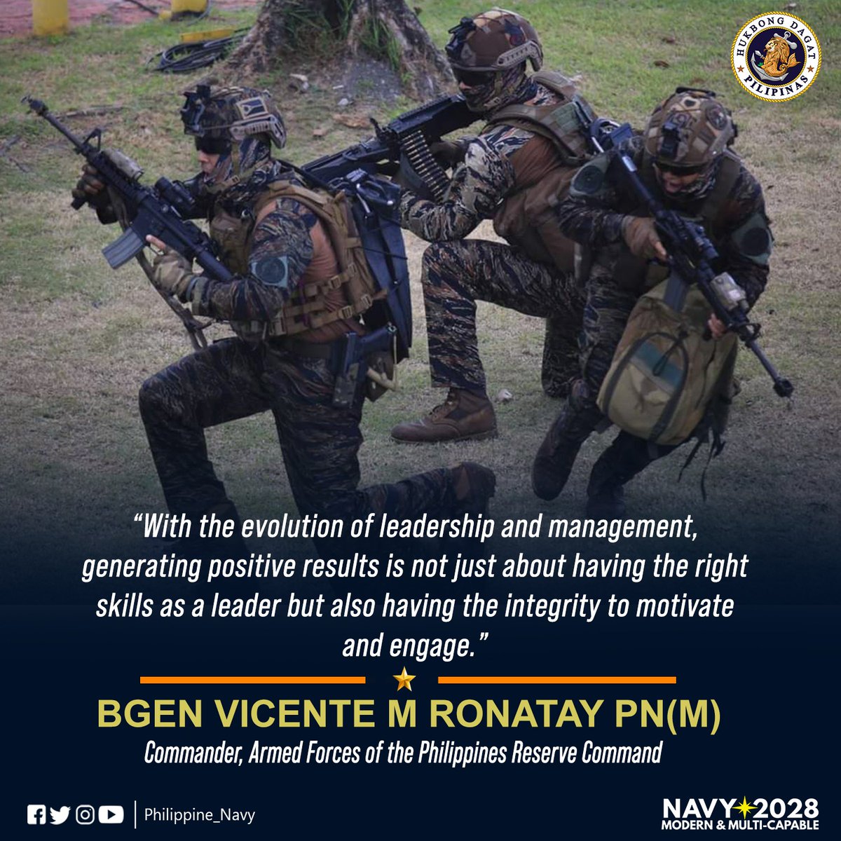 READ | The <a href="/Philippine_Navy/">Philippine Navy</a>'s Leadership Quote for the Week. 

#ProtectingtheSeasSecuringOurFuture
#ModernandMultiCapablePHNavy
#AFPyoucanTRUST