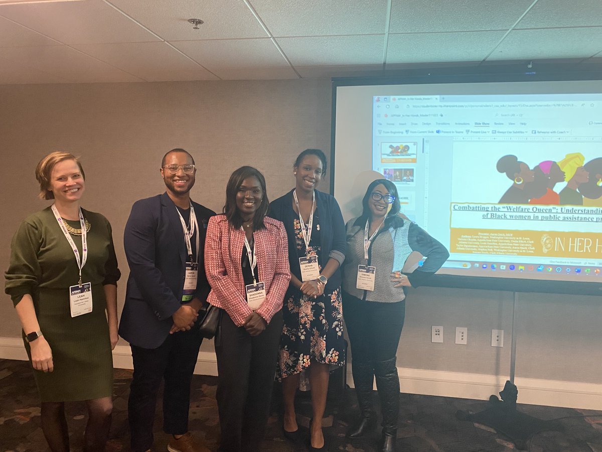 DrDesha's tweet image. Association for Public Policy Analysis and Management Fall Research Conference Presentation discussing guaranteed income and intersectionality and policy. #researcher #APPAM #conferencepresentation