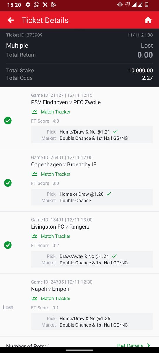 Napoli home/ draw and no GG first half sporty lost it for me .