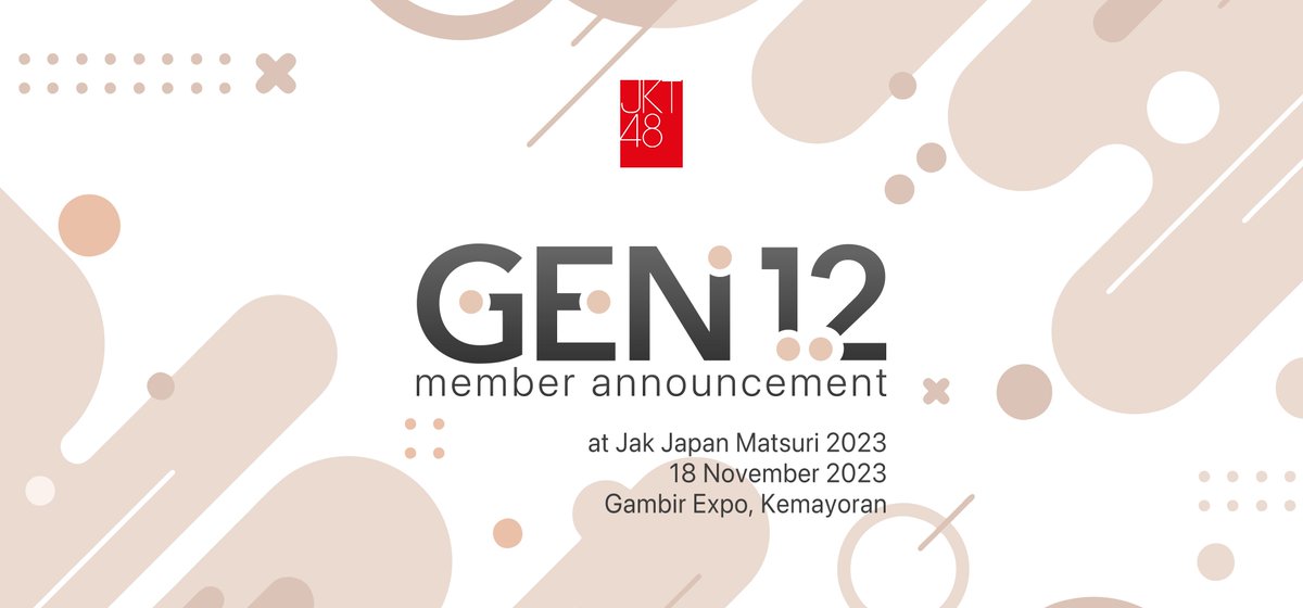 officialJKT48's tweet photo. Pengumuman anggota baru JKT48 Generasi 12 akan dilangsungkan pada event Jak Japan Matsuri 2023, 18 November 2023 dari jam 13.35 di Main Stage.

Mari kita sambut dengan meriah! https://t.co/pgWDDWvsiG