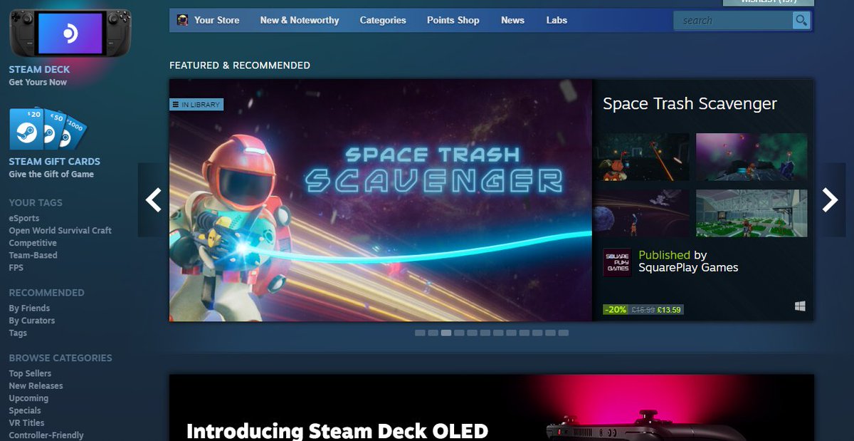 SquarePlayGames's tweet photo. I know this is personalised, but it's still nice to see us on the front page after almost 3 years on this project!

Do check it out on Steam. Tracking at >90%, Very Positive rn. 🏆

👀https://t.co/BU78uEcO9m

#games #Indiegame #indie #IndieGameDev #gamedev https://t.co/KQuA5tKl57