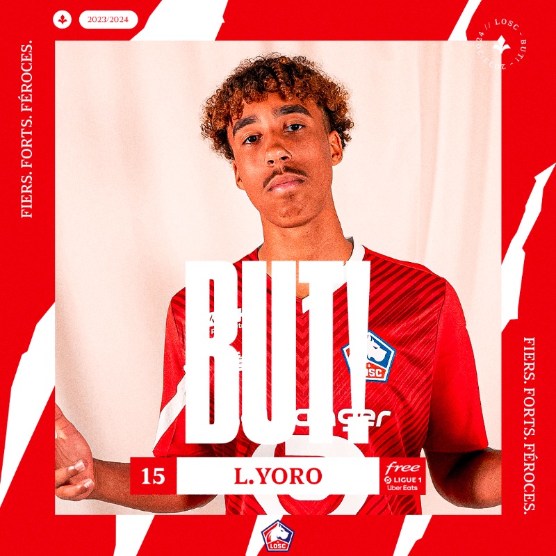 losclive's tweet photo. OUIIIIII BUT DE LENY YOROOOOOO !! 🔥🔥

La veille de ses 18 ans, il reprend de la tête un magnifique centre d'Edon Zhegrova, poteau rentrant, imparable 🤩

#LOSCTFC 1-0 | 37'