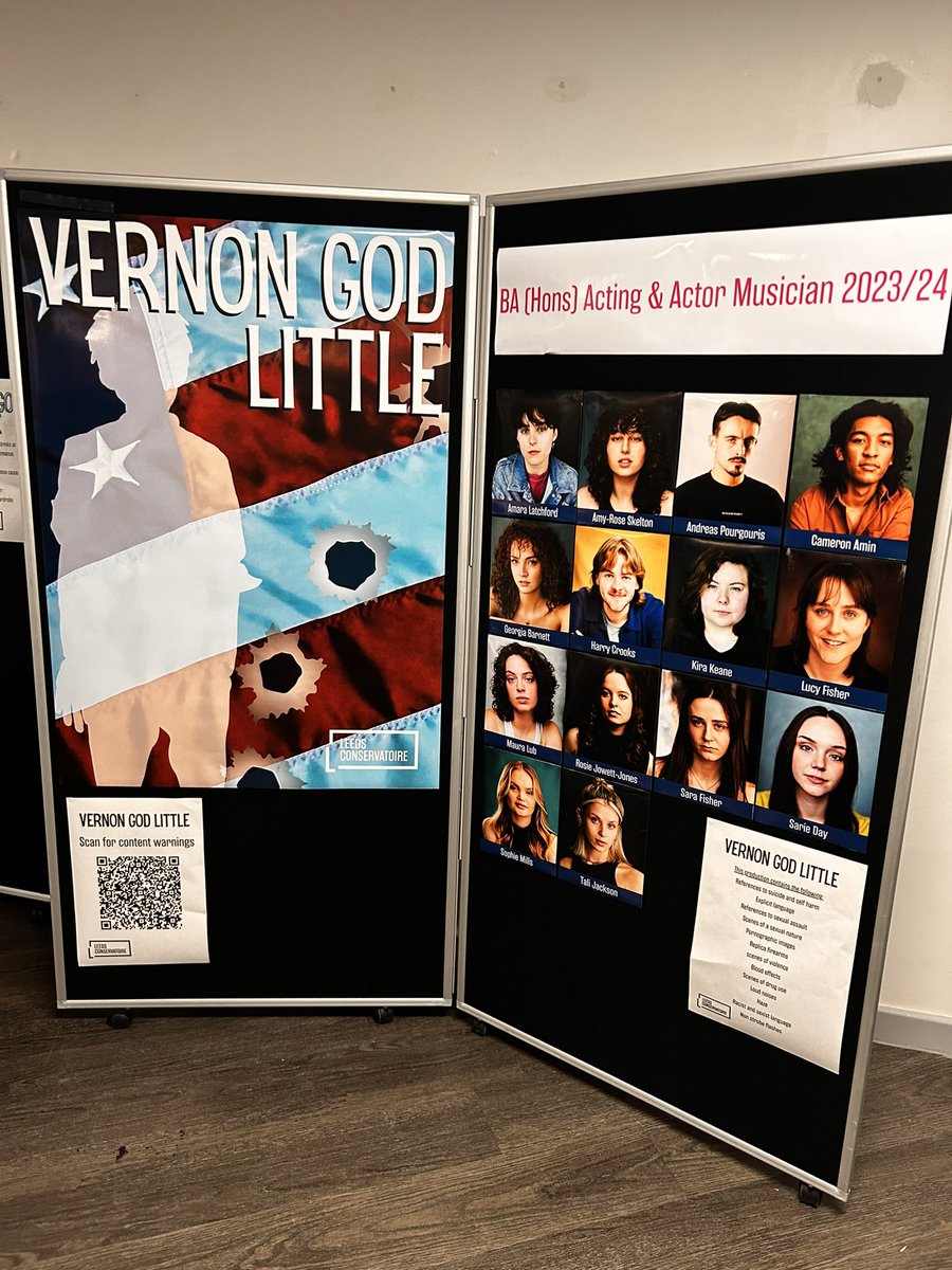 handlerincarter's tweet photo. So pleased to catch the final performance of the exceptional @lc_vernonlittle last night. Fantastic work from @LeedsDrama students and an exceptional creative team! #Bravo #ActorMusicianship https://t.co/kSFMwWVTgl