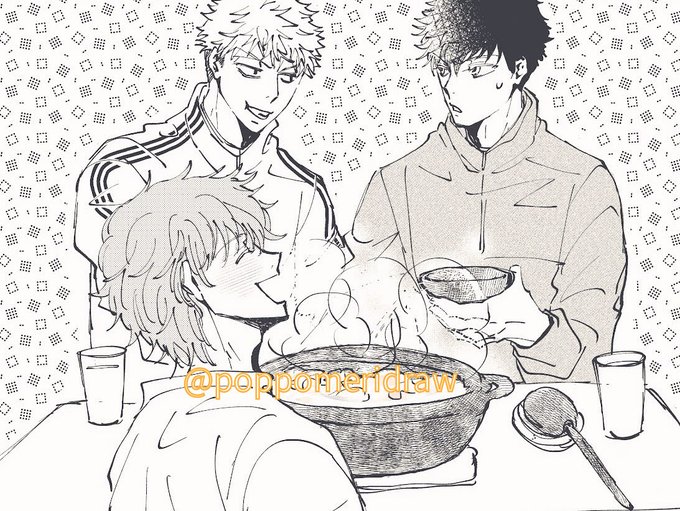 急に寒いので鍋会男子rkgk
#落書き 