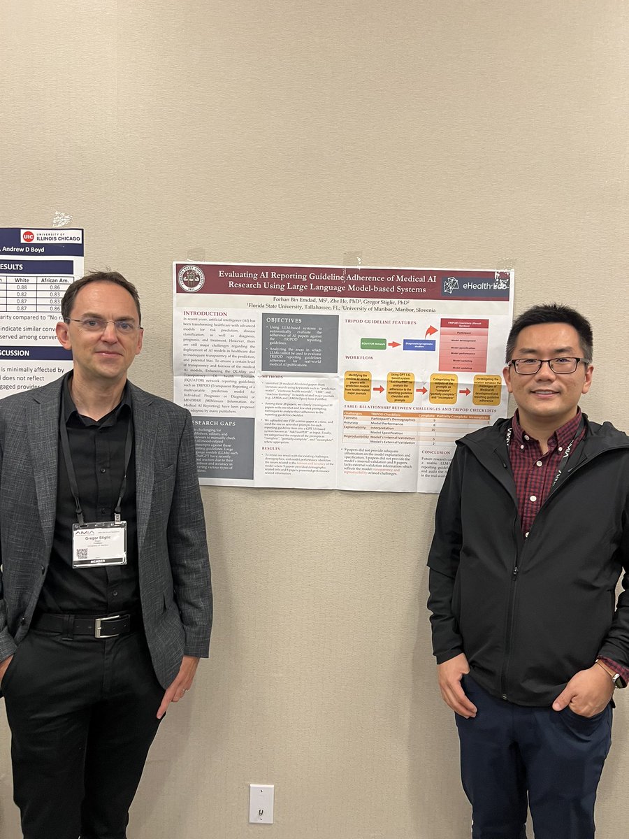Zhe He (@drzhehe) on Twitter photo Happy to present our poster in the Mitigating AI Biases Workshop at AMIA 2023 and meet with my collaborator Dr. Gregor Stiglic <a href="/GStiglic/">Gregor Stiglic</a>! #AMIA2023 Happy to present our poster in the Mitigating AI Biases Workshop at AMIA 2023 and meet with my collaborator Dr. Gregor Stiglic <a href="/GStiglic/">Gregor Stiglic</a>! #AMIA2023