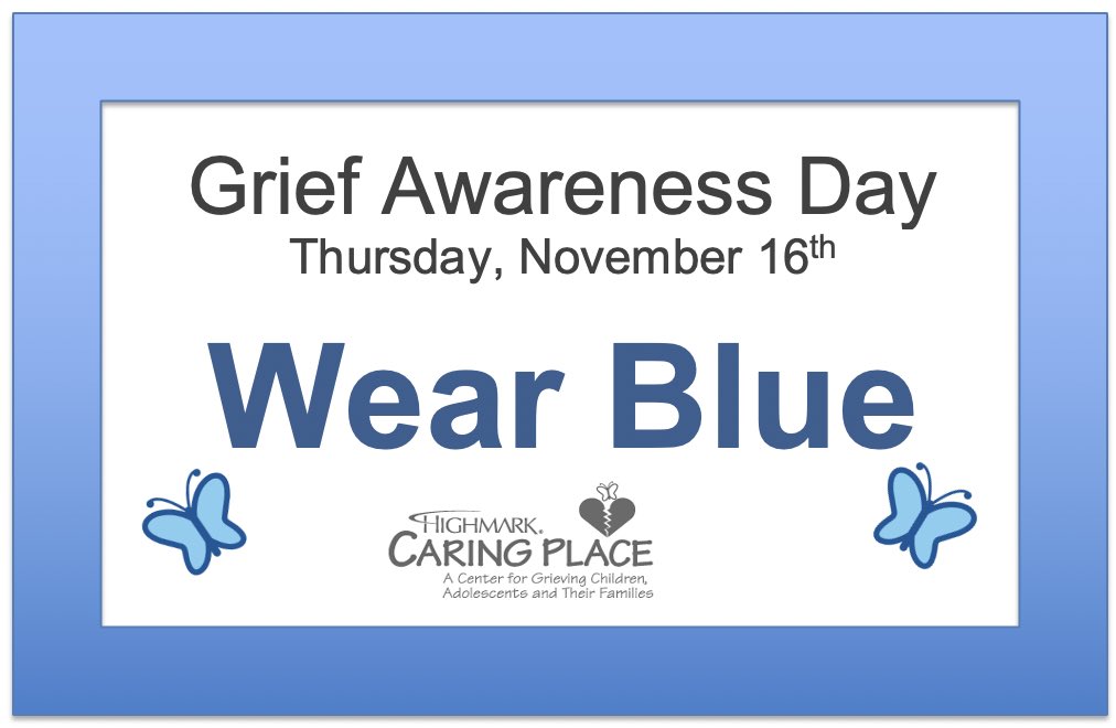 MrsBowersEFMS's tweet photo. Please wear BLUE this Thursday, Nov 16th, for Children’s Grief Awareness Day. 🦋 https://t.co/kOLcwAMdOc