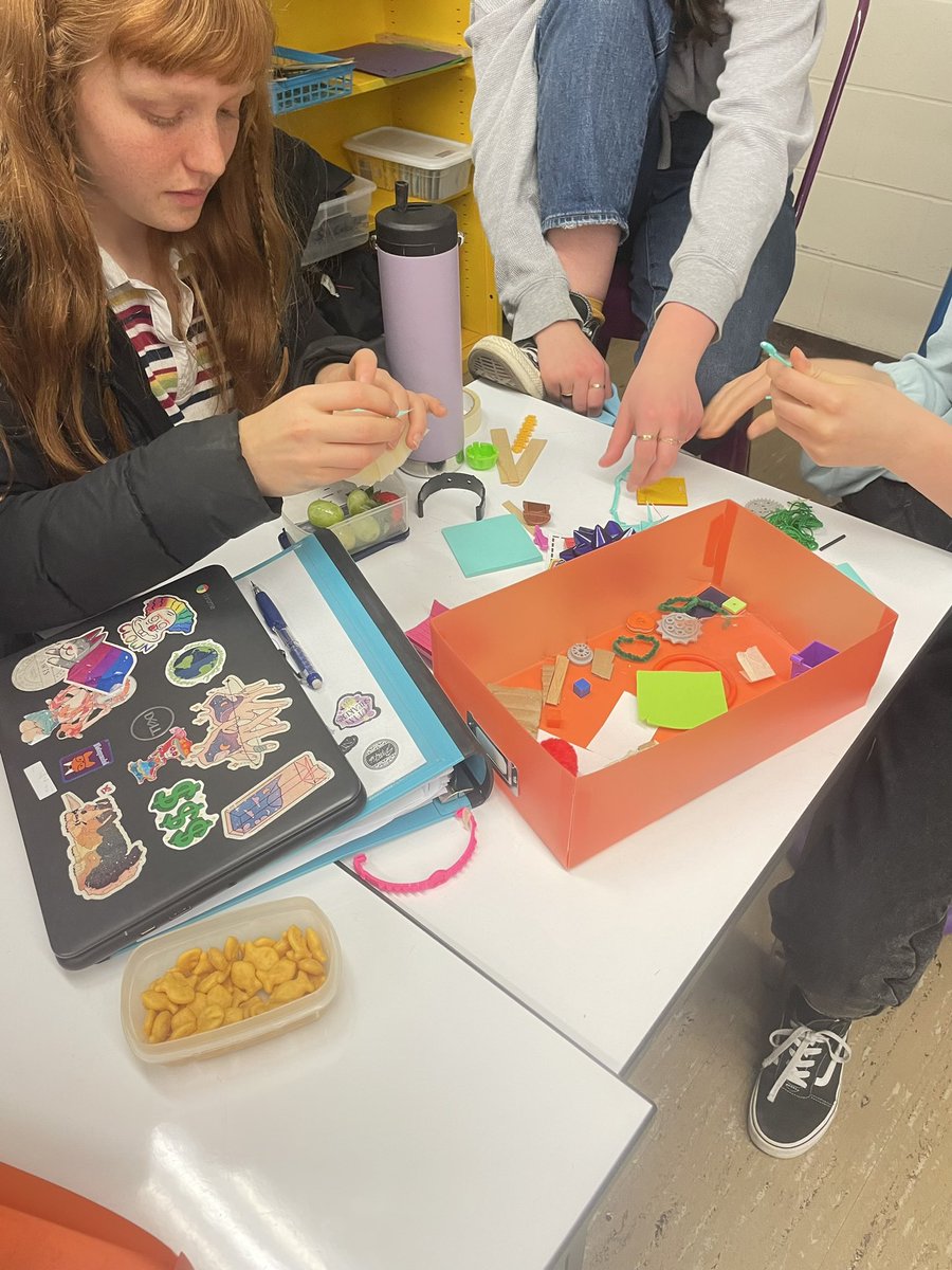 MathWithMrsV's tweet image. Precalc. took a break and did a mystery box day! With random supplies, they had to build something to solve a design challenge. So fun! #teach180 #iteachmath #STEM