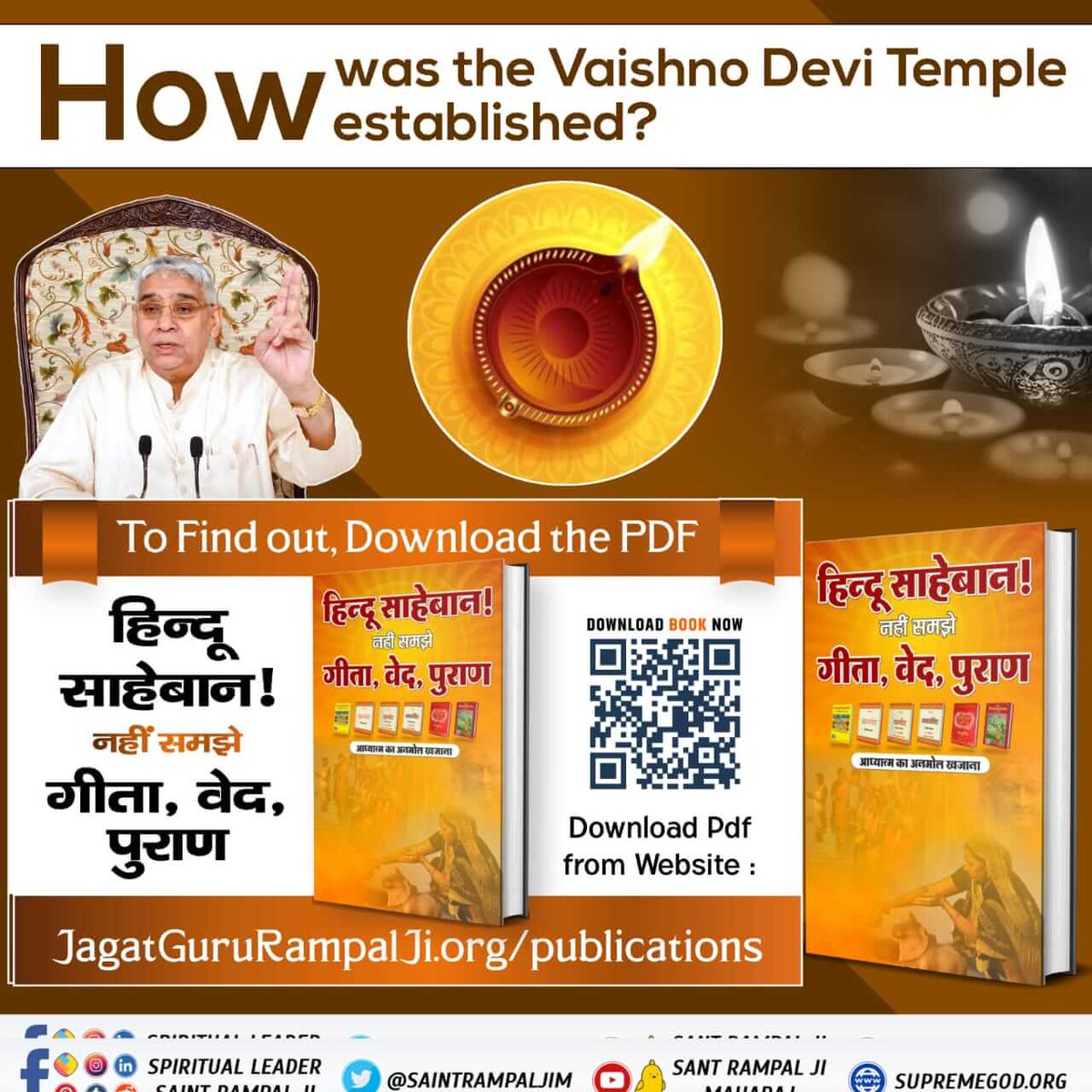 SarojRavi9's tweet photo. #BookForHinduSaheban_OnDiwali
Great Diwali offer this Diwali bring home the most valuable book of the world way of living
🖥️ Watch Sadhna TV  7:30 PM
📲 Visit our YouTube channel Sant Rampal ji Maharaj https://t.co/71ImfeXhPI