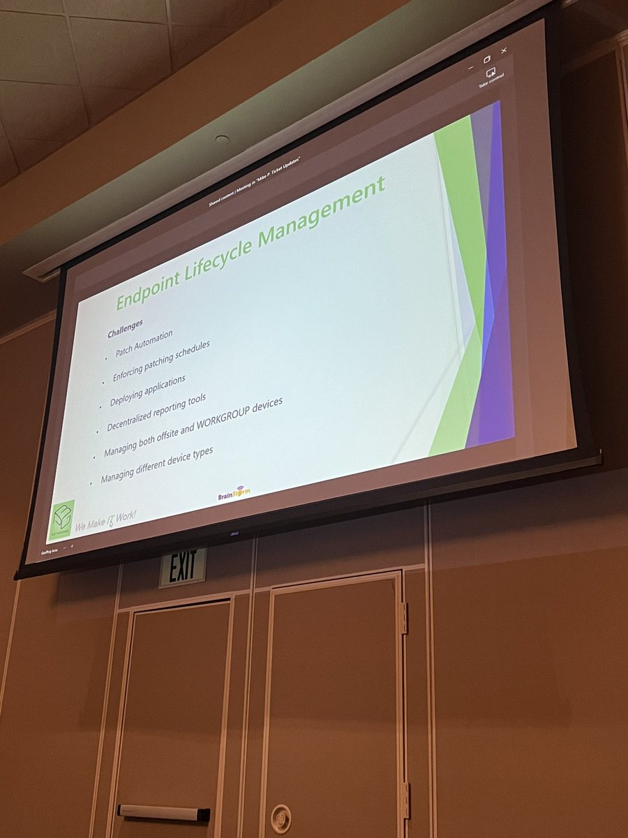 Blessed to spend the next few days learning about new trends in security, network infrastructure, endpoint lifecycle management. Peer networking in a collaborative environment with other NJ and Pa technology leaders is something that is very important. #Brainstorm2023
