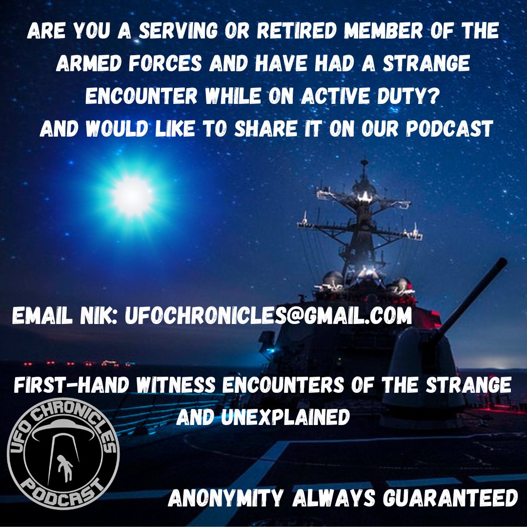 UFOchronpodcast's tweet photo. Email: ufochronicles@gmail.com
#ufo #ufosighting #uap #paranormal #crypid #witness #encounters https://t.co/YeGquhG86A