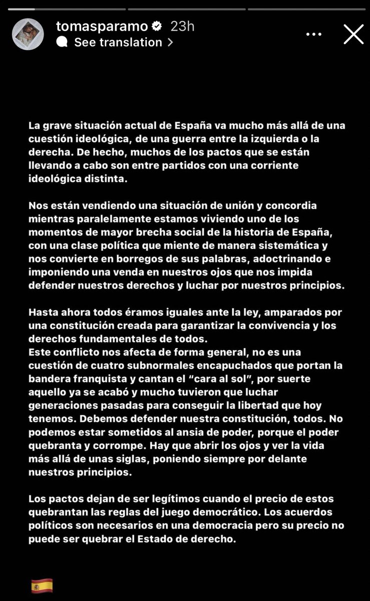 Tomás Páramo conocido también como el influencer cayetano facha y ultra católico hablando sobre:

1. “Brecha social” cuando él solo vota a favor de quienes quieren quitar los impuestos a los ricos (ellos) y dejar sin prestaciones públicas a los pobres (porque se la sudan).

2.