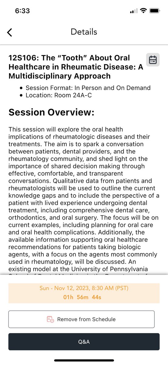 This morning @8:30am in room 24A-C, come join myself and some of our team members presenting on Oral health and Rheumatic disease! We hope to see you there😊 #ACR23 #rheumatology #sandiego