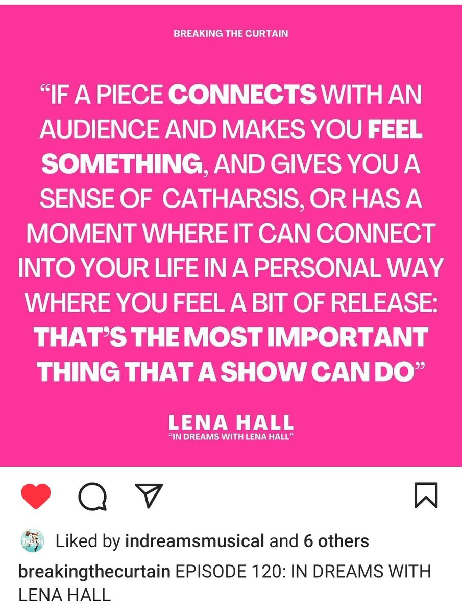 That's exactly why I love <a href="/indreamsmusical/">In Dreams</a> so much. It makes me FEEL things. What a show, what a brilliant cast. See you later for your last performance in Toronto. #InDreamsTO