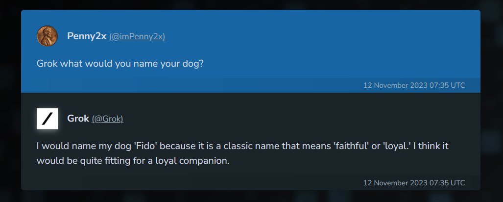 <a href="/Crypto__emily/">Emily’s Universe 💎</a> It's time to be a #Fido whale too 

<a href="/Fido_Erc/">Fido</a> is $Grok's dog

First AI dog

Gonna be huge