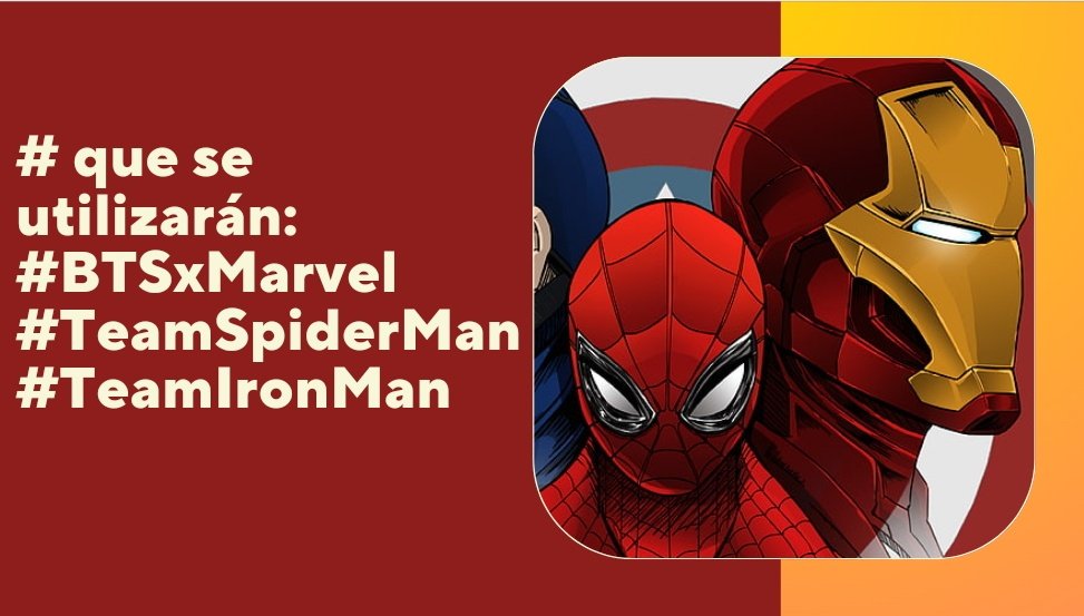 purple_stats's tweet photo. Estos son los # que se utilizarán
#BTSxMarvel
#TeamSpiderMan 🕷
#TeamIronMan 🔵 https://t.co/XS646QrTc7