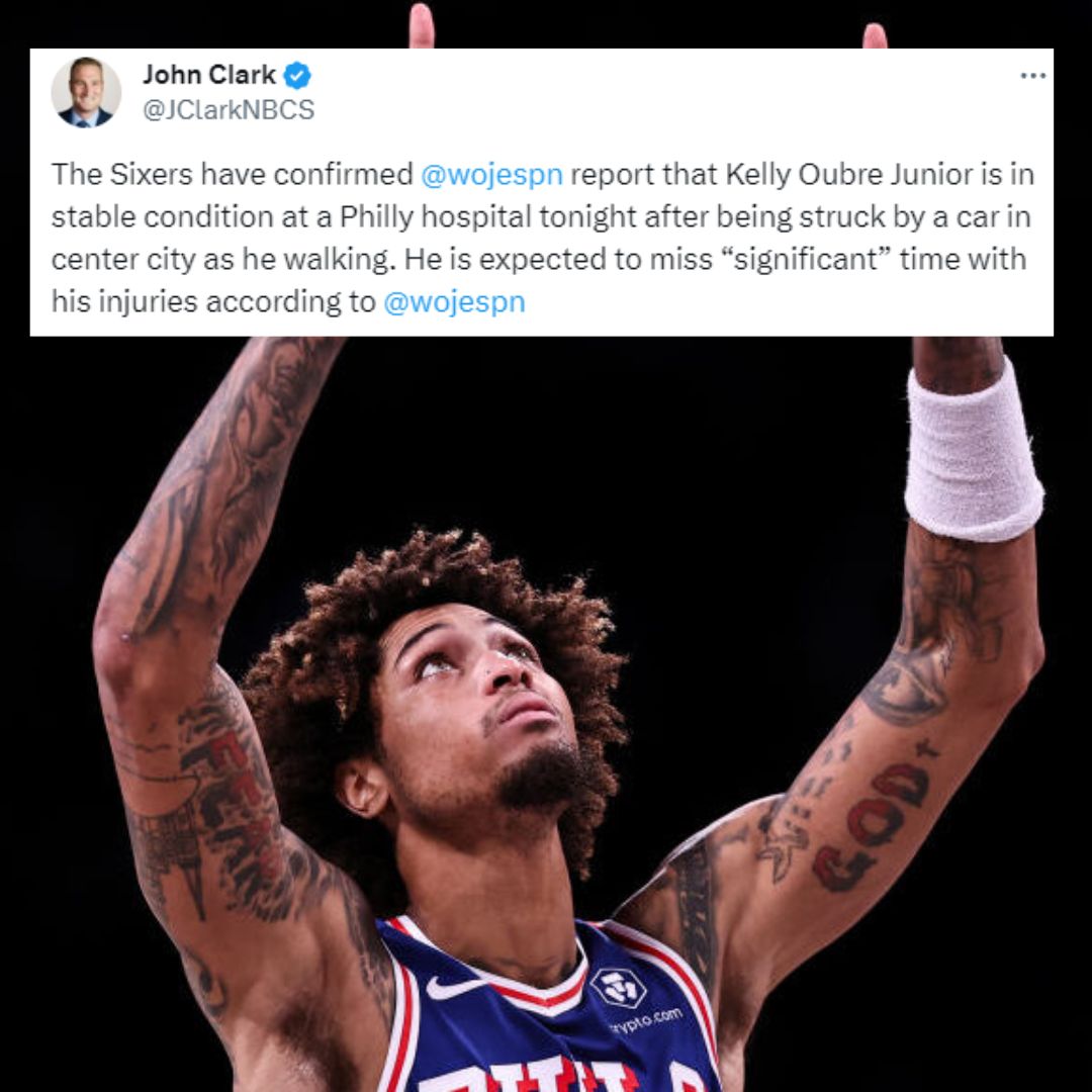 SportsTripsPHL's tweet image. Prayers for Kelly Oubre Jr  🙏 🙏 🙏 ♥️ ♥️ ♥️

#BrotherlyLove | #QuickRecovery