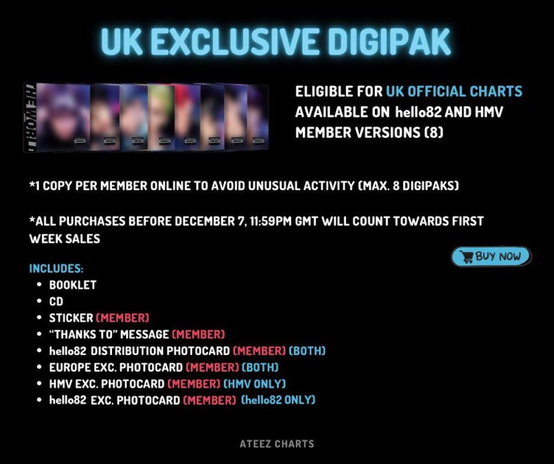 🇬🇧 UK ATINY Have you pre-ordered your UK Exclusive Digipak yet? Make sure to do so if you want to help contribute to the UK Official Charts. UK Exclusive Digipaks are available on both hello82 and HMV. 🔗 ateez.ffm.to/will #에이티즈 @ATEEZofficial #ATEEZ